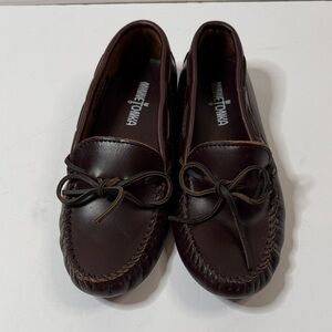 Minnetonka Dark Brown Leather Loafer Slip On Driving Moccasins Size 8 NWOT